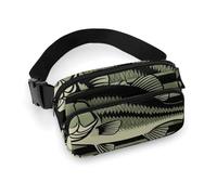 da donna alla moda, portatile, con tracolla regolabile per corsa, escursionismo, viaggi, pesca al black bass, caccia, mimetico, bandiera americana