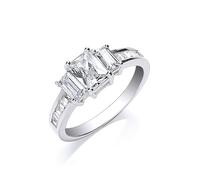 Da Donna Argento Sterling Trilogy Con Baguette On The Spalla Anello