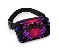 da donna con decorazioni per abiti alla moda, confezione piccola completamente stampata, portatile con tracolla regolabile compatibile con granchio zodiaco neon astrologia cancro
