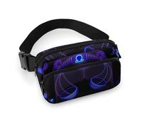 da donna con decorazioni per abiti alla moda, confezione piccola completamente stampata, portatile con tracolla regolabile compatibile con l'astrologia o zodiaco neon Bilancia
