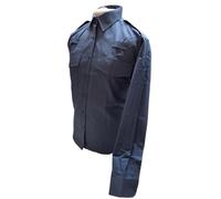 Da Donna Funzionamento Camicia Con Radio Loops Blu Grigio & Donna Dell'Ufficiale