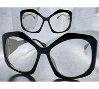 Da Donna, Oversize Vintage Retrò Stile Lenti Trasparenti Occhiali Grande Nera