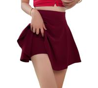 Da Donna Svasato Pieghe Mini Skater Gonna Con Pantaloncini Scuola Uniforme