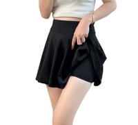 Da Donna Svasato Pieghe Mini Skater Gonna Con Pantaloncini Scuola Uniforme