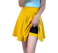 Da Donna Svasato Pieghe Mini Skater Gonna Elastico Vita Scuola Uniforme