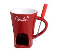 da fonduta - Portatile, con forchetta, per fondere Il Cioccolato, Set di barattoli scaldabagno in Ceramica | da fondere, per immergere Formaggio, Burro, Dessert, Bevanda, Cena, Festa