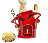 da fonduta | Riscaldatore di in Ceramica,Fonduta Con Forchetta E Cucchiaio Per Formaggio | Per Compleanni Matrimonio Feste Date Night Family Meetings Dessert Biscotti E Dolci