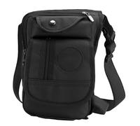 da gamba da uomo in tela, da gamba a goccia, a mani libere, portafoglio da viaggio e corsa, porta cellulare multi-scomparto, borsa portaoggetti per esterni, regolabile, Nero