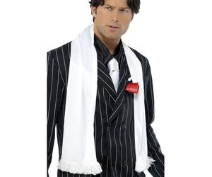 Da Gangster Donna Mafia Costume Accessoy 1920s Bianco Sciarpa
