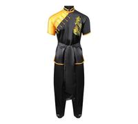 Da Gara Wu Shu Seta Uniforme Nero / Yello Tai Chi Kung Fu Gi Completo