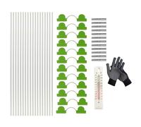 Da Giardino,18 Pezzi Cornice In Fibra Di Vetro - Per Tunnel Di Coltivazione Lungo 43 Cm Con Termometro E Guanti | per Letti Rialzati, Protezione delle File e Coltivazione Fragole