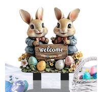 da giardino a forma di coniglio pasquale - Picchetto decorativo da giardino, decorazioni primaverili per esterni | Decorazione per prato a forma di coniglio con uova, da giardino fatata