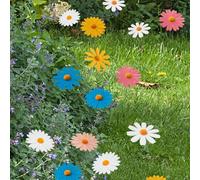da giardino fiorito, decorazione da giardino con margherite | Decorazione con bastoncini di fiori,Pali per fiori resistenti alle intemperie, decorazioni con bastoncini di fiori, decorazioni vivaci per