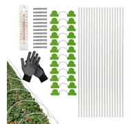 da Giardino per Coprifila - 18 Pezzi Cornice Anti-Ruggine | Tunnel Serra in Vetroresina 43 cm con Termometro e Guanti,Per Protezione Piante, Letti Rialzati, Rete Da File E Ortaggi