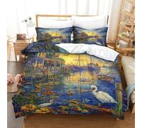 Da Letto Con Canale di Amsterdam 3D Con Stampa Copripiumino Morbido Microfibra 3 Pezzi Con Federa Set Copripiumino Single(140x200cm)
