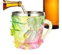 da libro dipinta, 150 ml, design femminile, come recipiente per bere - a libro 3D dipinta a mano, con manico, ricca di dettagli, per donne, autori, lettori, Natale, compleanno, caffè