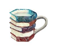 da libro dipinta, resistente al calore, 200 ml, con motivo , a forma di libro 3D, per caffè, con manico, per uomini, amanti della lettura, scrittori, bibliotecari, regalo per Natale e