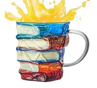 da libro in - da caffè con libro a batteria, bicchiere da bevanda vintage | d'acqua domestica per lettori scrittori, regalo libresco per il compleanno del bibliotecario, tè a t