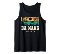 da Nang Vietnam Retro Tramonto Tropicale Palm Spiaggia Canotta