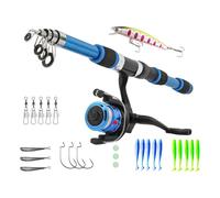 da per 1,8 m Combo telescopico per bobina da - Set di pesci per giovani kit di pesce principiante kit attrezzatura per banchine
