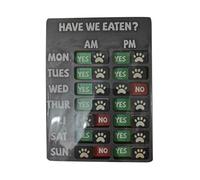 da per l'alimentazione del cane - con motivo in legno, tracciatore del programma dei pasti da appendere, decorazione rustica per la casa | Display per il monitoraggio facile dei pasti