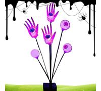 da Picchetto a Mano,ad Asta con Mani Scheletriche e Occhi - Decorazioni Spaventose a Energia Solare Impermeabili per Cimitero Giardino Esterno Halloween - Festa Halloween