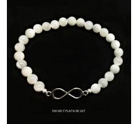 Da Polso Infinity Argento di Legge 925 E Madreperla Naturale. ref.F04. Nuova Bag