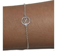 Da Polso Infinity IN Cerchio Argento di Legge 925 + Estuche. Amore 17 A 19 CM