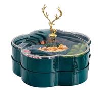 da portata diviso | a doppio strato per servire il cibo | da portata a forma di, design a doppio strato, 5 scomparti, elemento alce di Natale