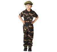 da Ragazzi Mimetico Soldato Forze Armate Militare Ragazzo Costume Travestimento 3-8 Anni - 7-8 Anni