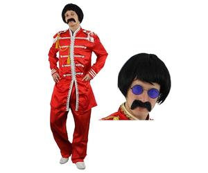 DA SERGEANT PEPPER DEI BEATLES ANNI '60, COLORE: NERO, LUNGHEZZA: DA-PARRUCCA, BAFFI E OCCHIALI, 1970 S '60 'S, MISURA PICCOLA, STILE HIPPY, SGT PEPPERS, MISURA: XL