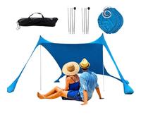 da spiaggia, baldacchino con 4 baldacchini in alluminio, portatile, protezione UPF 50+, con 4 di sabbia per campeggio, arrampicata, picnic e spiaggia