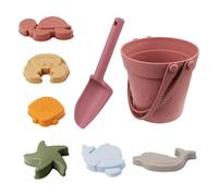 da spiaggia in silicone Secchiello, pala e animali per sandbox | Set di giochi da spiaggia per ragazzi e ragazze, all'aperto, vacanze, spiaggia, piscina