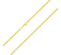 Da Uomo 10K Oro Giallo Massiccio 3mm Diamante Taglio Luna Perline Sfera Catenina