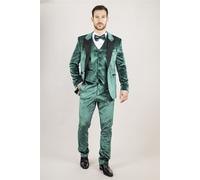 Da Uomo 3 Pezzi Velluto Verde Smoking Abito Matrimonio, Ballo, Cena Completo