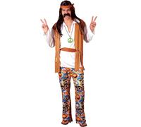 Da Uomo Adulto 60s 70s Hippie Hippy Uomo Groovy Woodstock Costume Nuovo