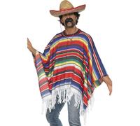 Da Uomo Adulto Unisex Bandito Messicano Poncho Costume Mexico Da Smiffys