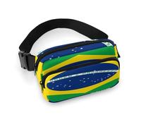 da uomo alla moda, portatile, con tracolla regolabile per corsa, escursionismo, viaggi, bandiera brasiliana del Brasile
