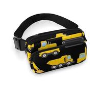 da uomo alla moda, portatile, con tracolla regolabile per corsa, escursionismo, viaggi, macchine edili, escavatore Buldozer, nero e giallo