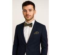 Da Uomo Blu Navy E Oro Paisley Fiocco Cravatta Tasca Quadrato Set Formale Sposa
