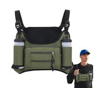 da uomo, borsa sportiva con tasche multiple, regolabile e di grande capacità, per sport e ciclismo, Verde Militare, Consulte la descripción, Vedi descrizione