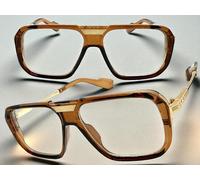 Da Uomo Classico Rétro Hip Hop Rapper Pimp Lenti Trasparenti Occhiali Marrone &