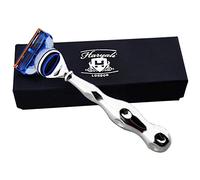 Da uomo con testa 5 Edge rasoio da barba in acciaio INOX maniglia.