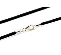 Da Uomo/ Donna Pelle Collana- Sterling Argento Chiusura Choice-3mm Nero Pelle