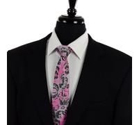 Da Uomo Floreale Rosa Cravatta IN Abbinato Fazzoletto Set Satinato Grigio