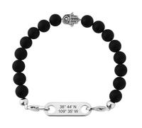 Da Uomo GPS Bracciale Latitude Longitudine Personalizzato Perline UK Haven