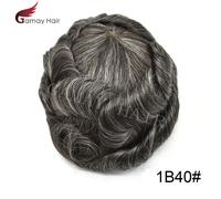 Da Uomo Toupet Invisibile Reale Umano Parrucchino Completo Poly Sottile PU 8x10