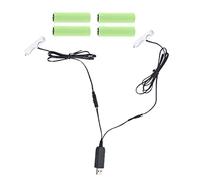 Da USB a batteria AA 2in1 -Eliminator, 2in1 USB a 1.5V 3V 4.5V 6V Dual AA Battery -Eliminator Cable Sostituisci 1-4 batterie AA per lampade spazzolino da denti Giocattoli Giochi
