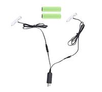 Da USB a batteria AA 2in1 -Eliminator, 2in1 USB a 1.5V 3V 4.5V 6V Dual AA Battery -Eliminator Cable Sostituisci 1-4 batterie AA per lampade spazzolino da denti Giocattoli Giochi