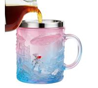 da viaggio, da caffè, 200 ml, contenitore per bevande in rilievo con alieno 3D, con bordo in acciaio inossidabile, per casa, cucina, lavoro, pausa mattina, sera, festa